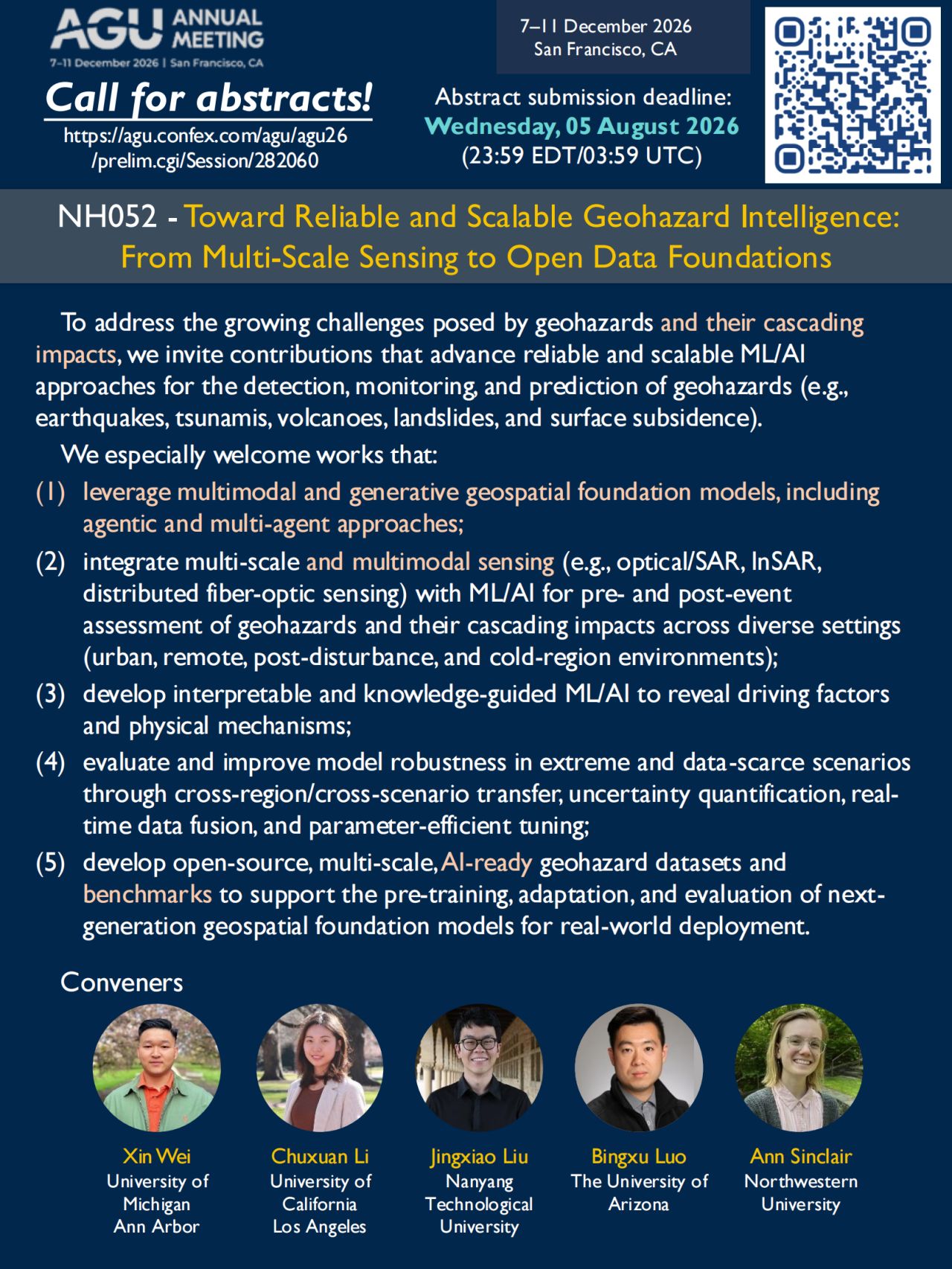 Call for abstracts for AGU26 session NH052