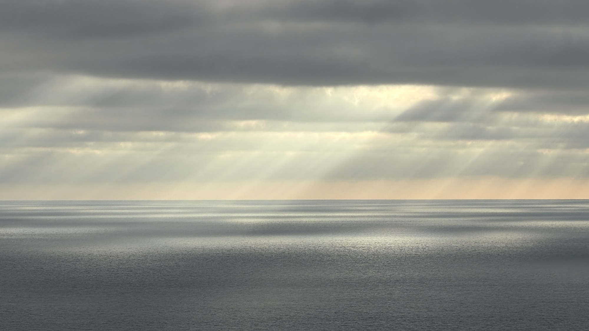 Sunbeams over the Pacific Ocean near San Diego