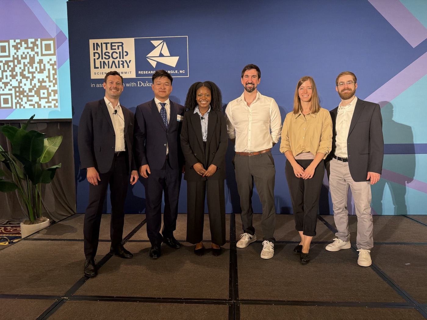 Matthias Wurdack, Xin Wei, Emmanuela Bonglack, Ben Miles, Anastasia Korolj, and Connor McKenney after the Idea-to-Application Lab