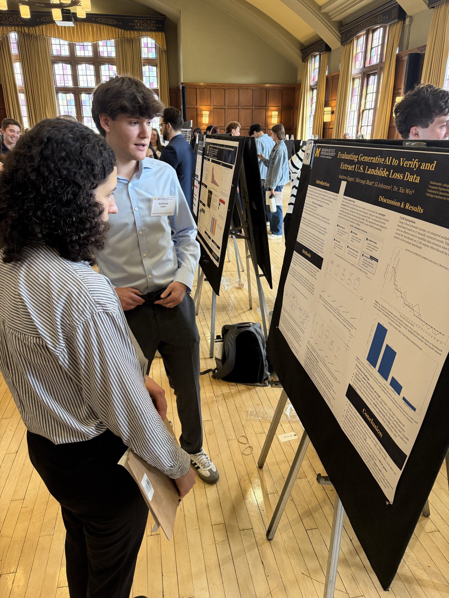 Andrew Kagan presenting his poster at the UROP Spring Research Symposium