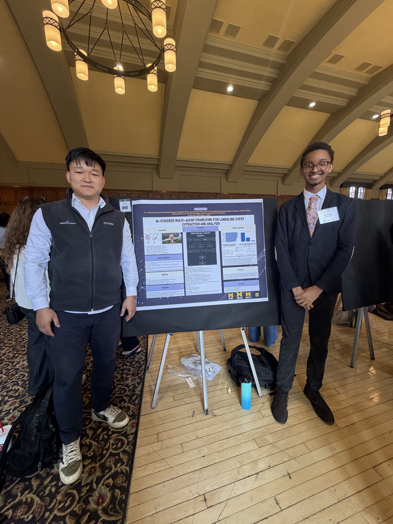 SJ Johnson and Xin Wei at SJ's poster at the UROP Spring Research Symposium